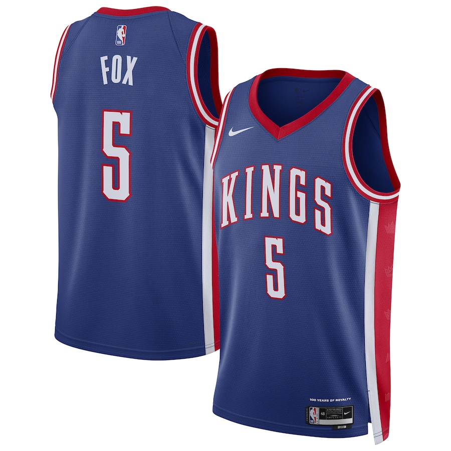 Men Sacramento Kings #5 De Aaron Fox Nike Blue City Edition 2024-25 Swingman Player NBA Jersey->customized nba jersey->Custom Jersey
